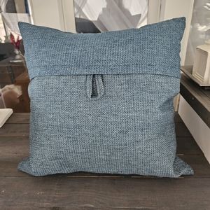 Woven down filled throw pillow